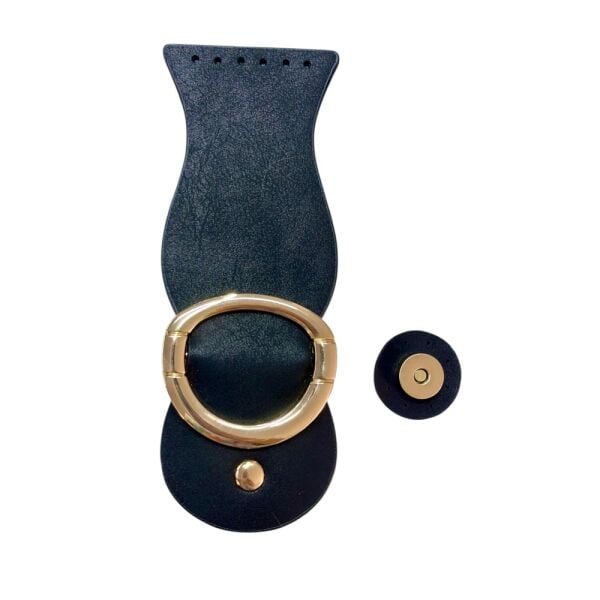 Lux Tokalı Çanta Kapağı - 1 Siyah - Gold