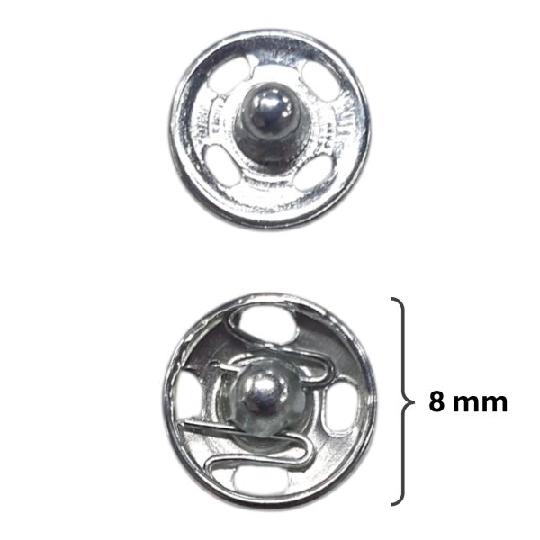 8 mm METAL ÇITÇIT (6 adet) Nikel