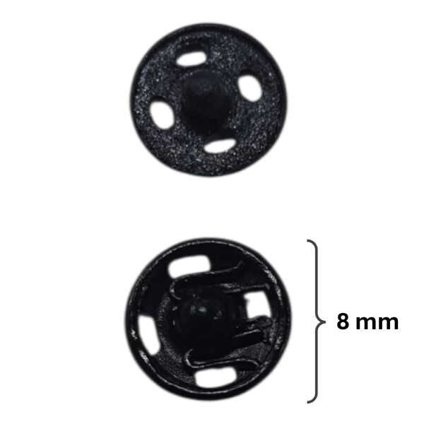 8 mm METAL ÇITÇIT (6 adet) Mat Siyah