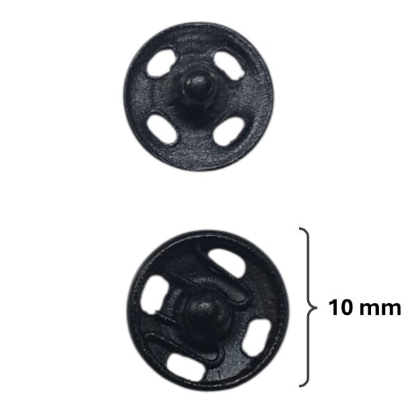 10 mm METAL ÇITÇIT (6 adet) Mat Siyah