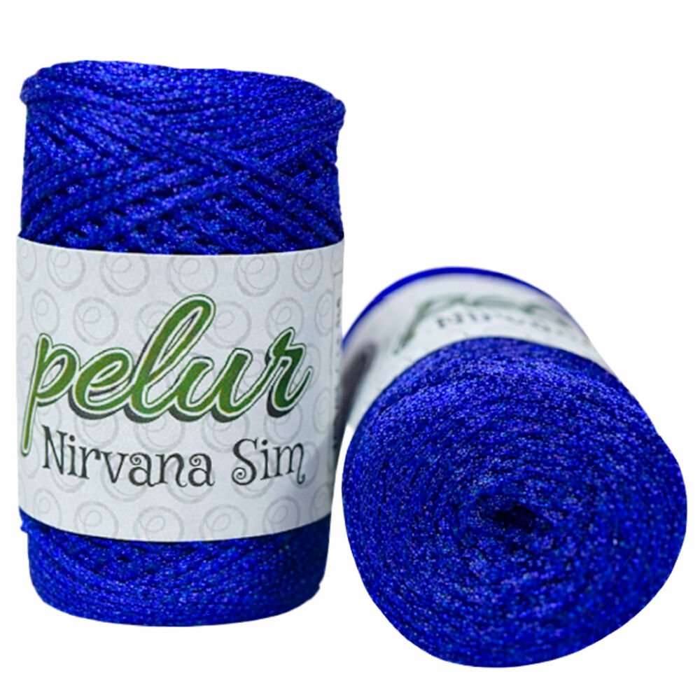 PELUR NİRVANA SİMLİ MAKROME İPİ Saks Mavi