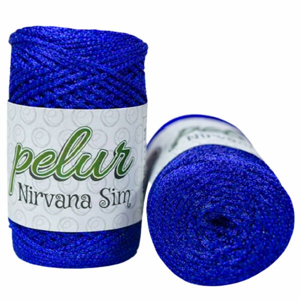 PELUR NİRVANA SİMLİ MAKROME İPİ Saks Mavi