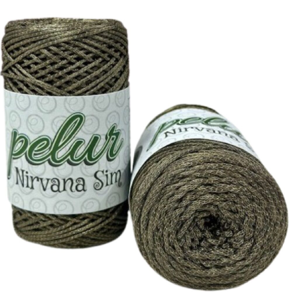 PELUR NİRVANA SİMLİ MAKROME İPİ Koyu Bej
