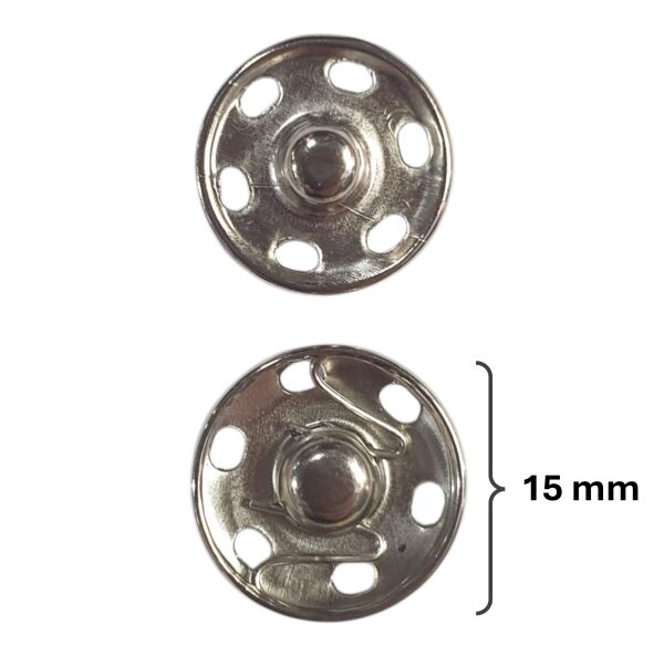 15 mm METAL ÇITÇIT (3 adet) Nikel