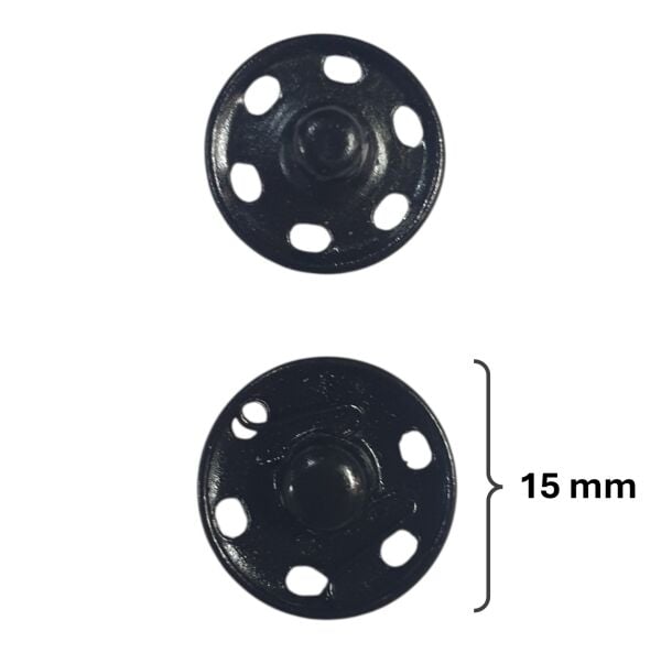 15 mm METAL ÇITÇIT (3 adet) Mat Siyah