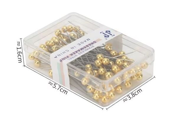Metalik Başlı Toplu İğne (38 mm) Gold
