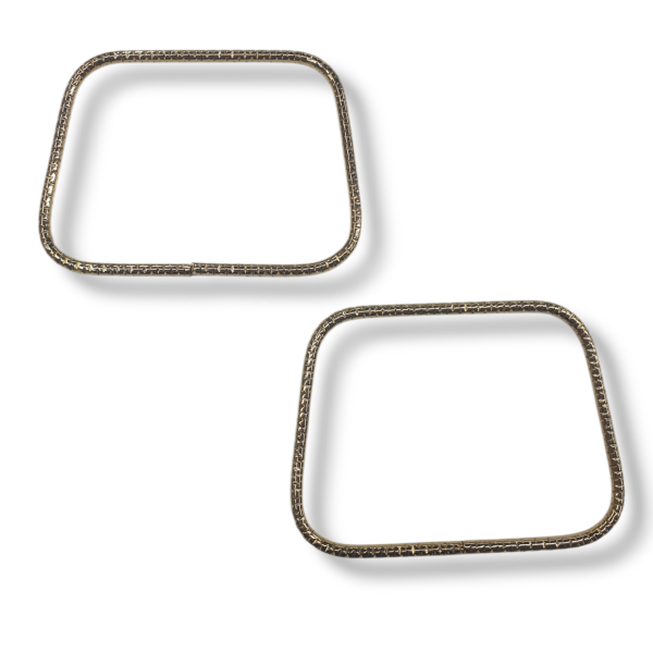 Desenli Metal Çanta Sapı Gold (11x8 cm)