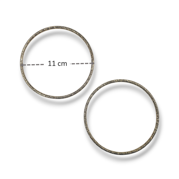 Desenli Metal Yuvarlak Çanta Sapı Gold (11cm)