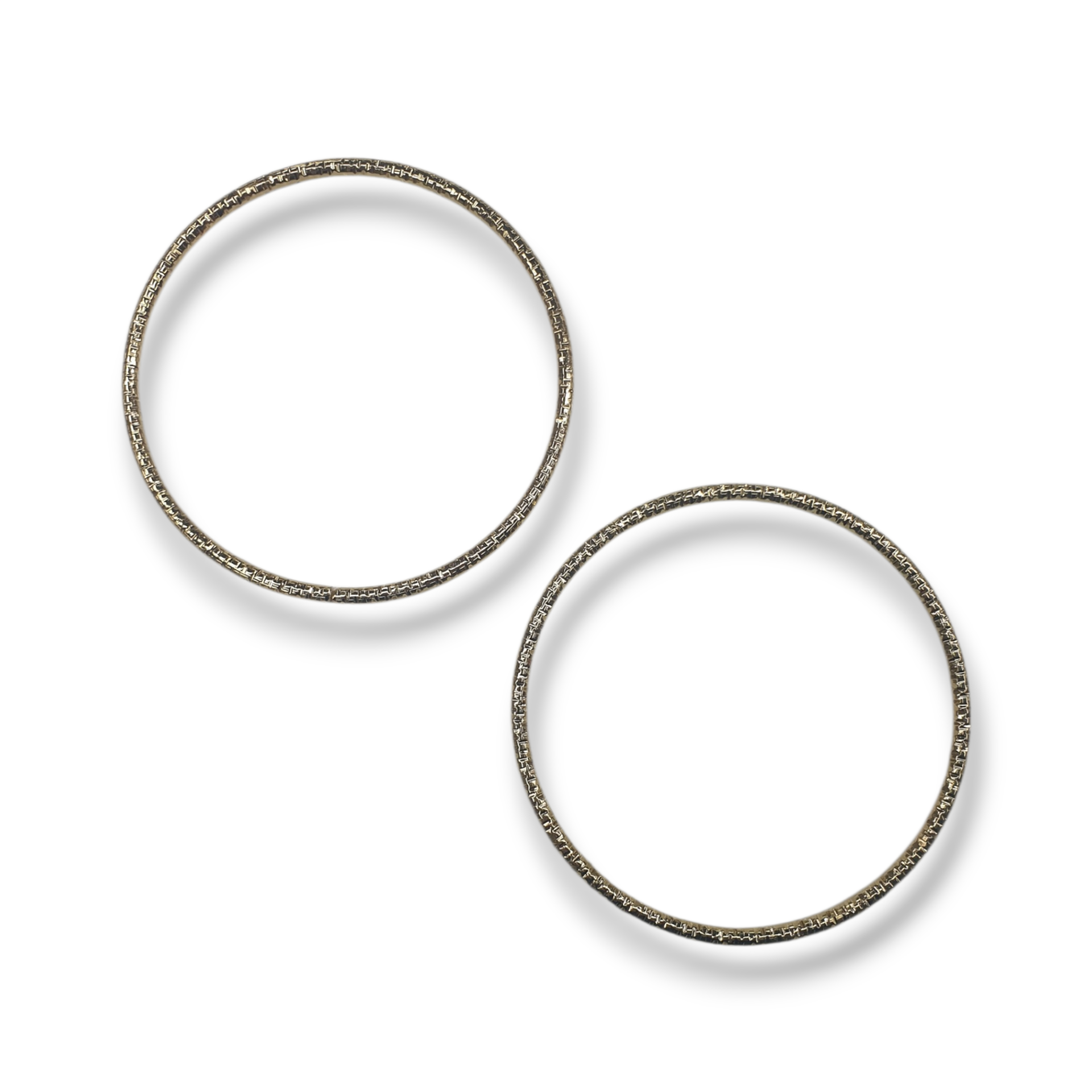 Desenli Metal Yuvarlak Çanta Sapı Gold (11cm)