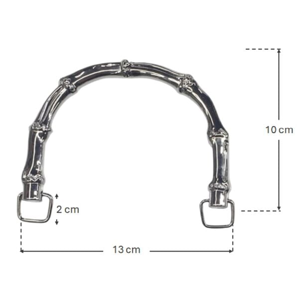 Metalize Plastik Çanta Sapı Gümüş