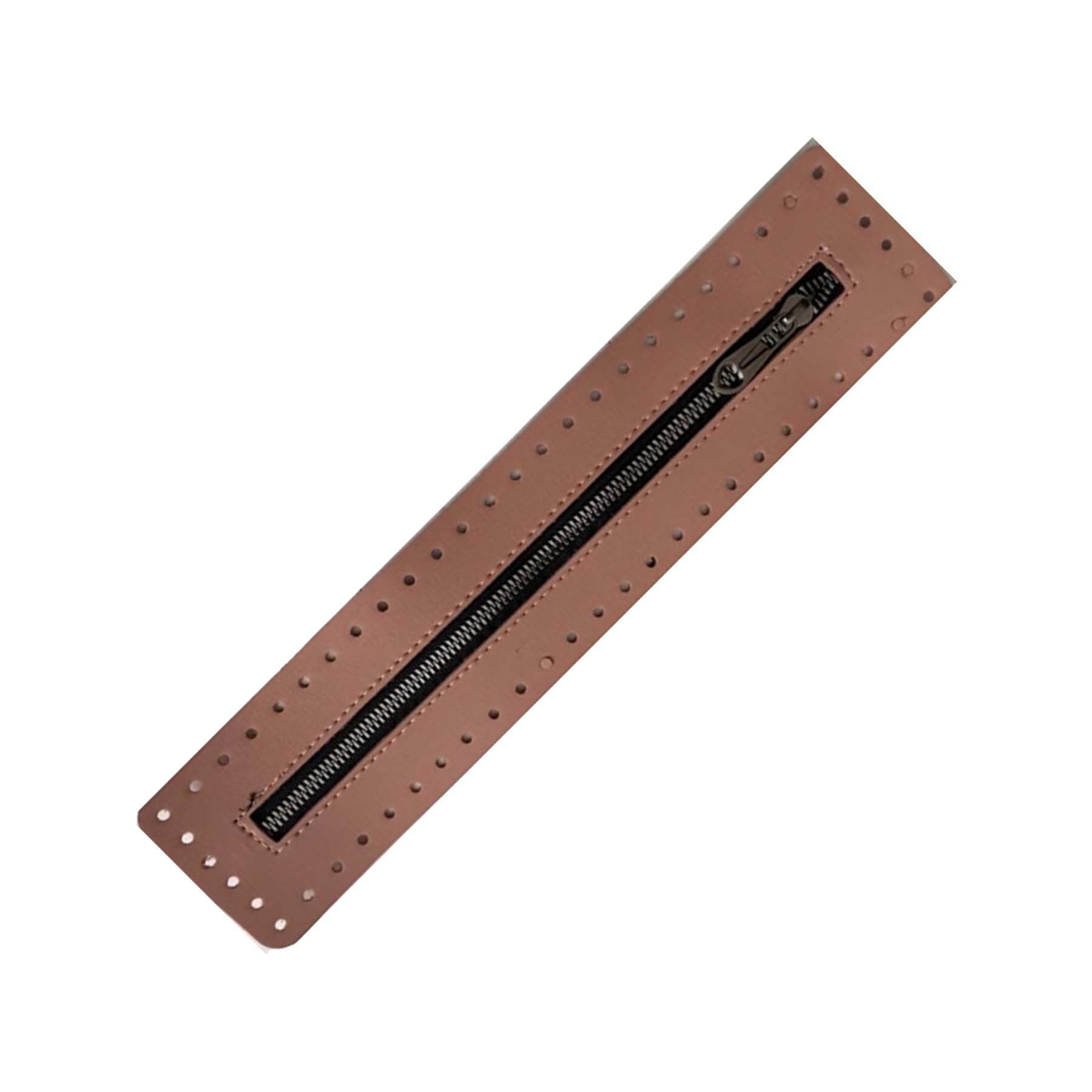 DERİLİ ÇANTA FERMUARI PUDRA