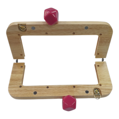 AHŞAP BURS-03 [20cm NATUREL-FUŞYA]