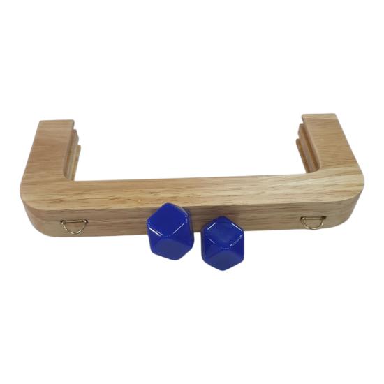 Ahşap Burs-06 [20cm Naturel-Saks Mavi]
