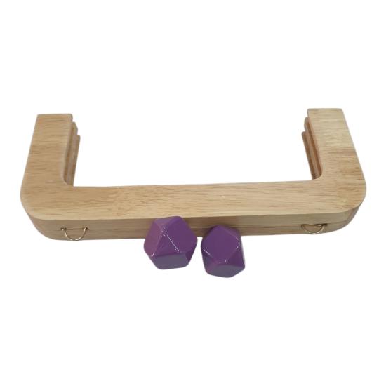 Ahşap Burs-07 [20cm Naturel-Mor]