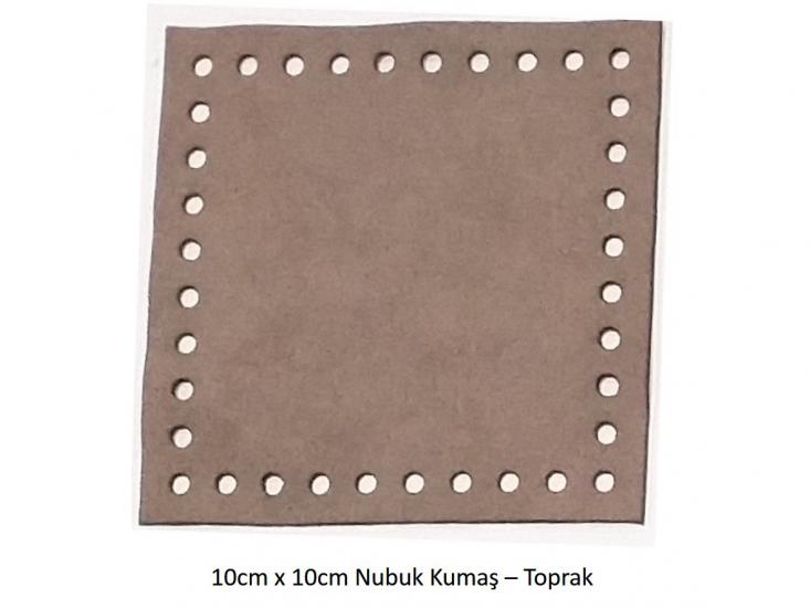 10cmx10cm ebatında hazır kesim nubuk kumaş