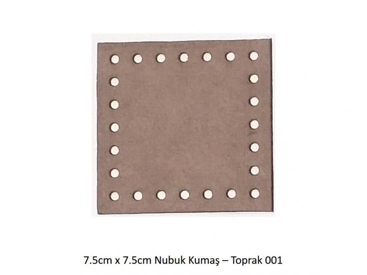 7.5cmx7.5cm ebatında hazır kesim nubuk kumaş