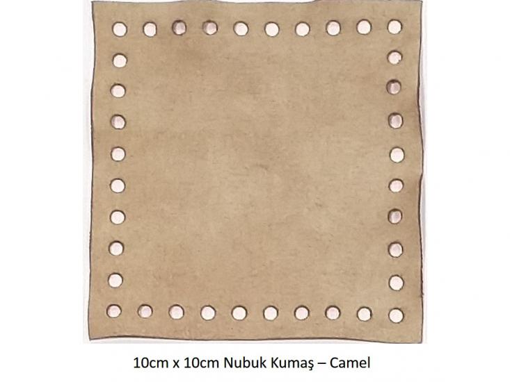 10cmx10cm ebatında hazır kesim nubuk kumaş