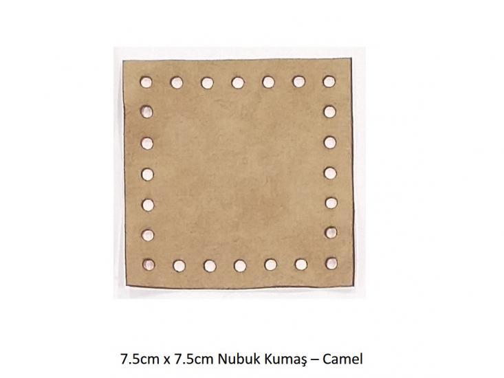 7.5cmx7.5cm ebatında hazır kesim nubuk kumaş