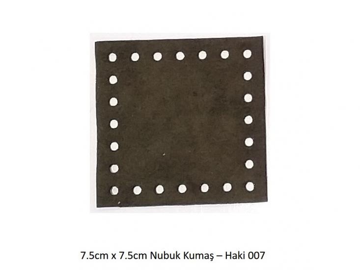 7.5cmx7.5cm ebatında hazır kesim nubuk kumaş