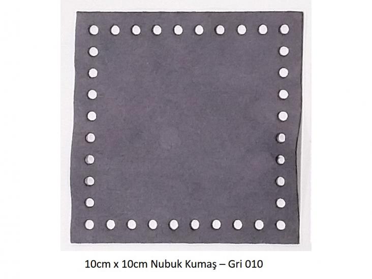 10cmx10cm ebatında hazır kesim nubuk kumaş