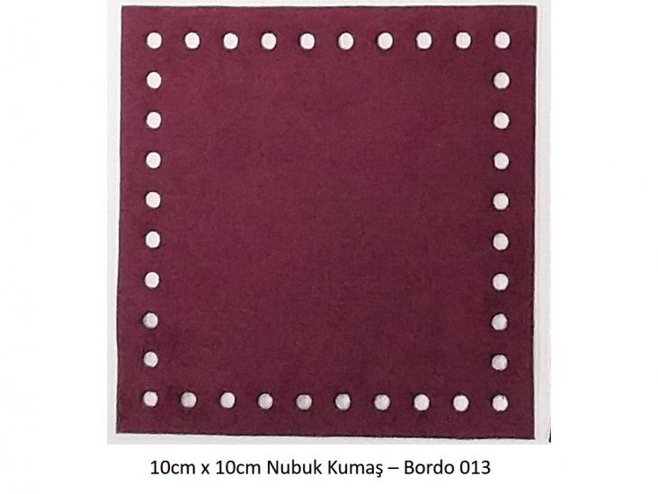 10cmx10cm ebatında hazır kesim nubuk kumaş