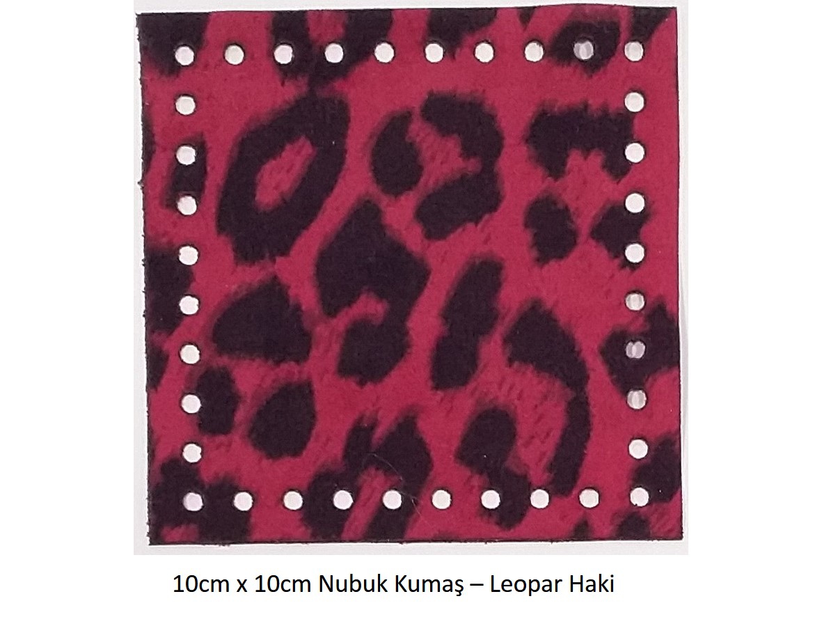 10x10 Nubuk Kumaş 802-Leopar Bordo