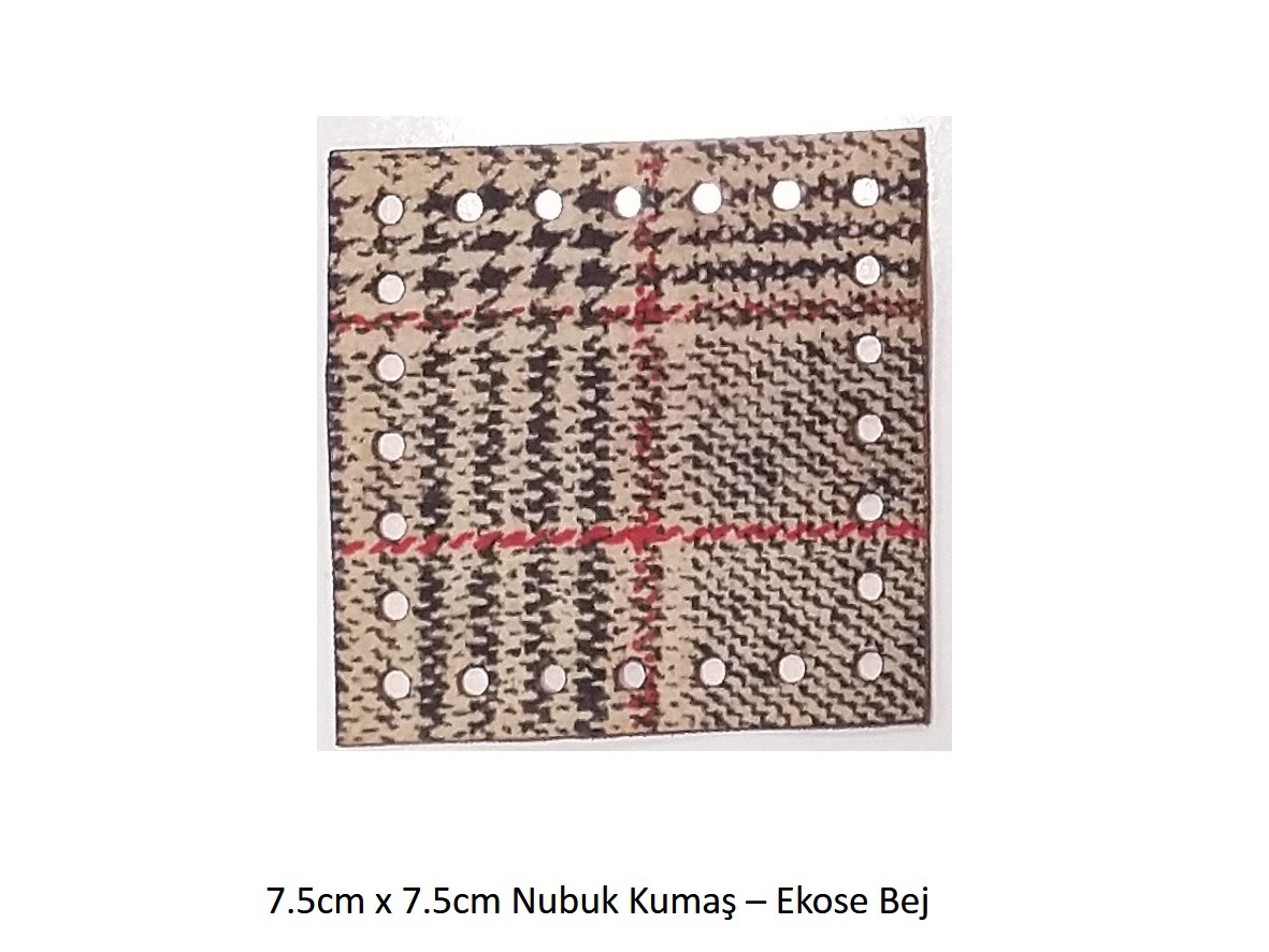 7.5x7.5 Nubuk Kumaş 901-Ekose Bej