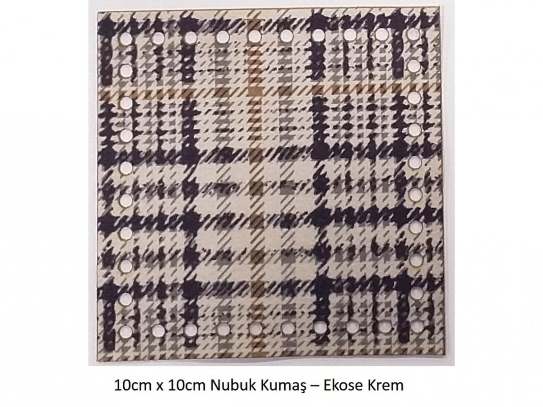 10x10 Nubuk Kumaş 902-Ekose Krem