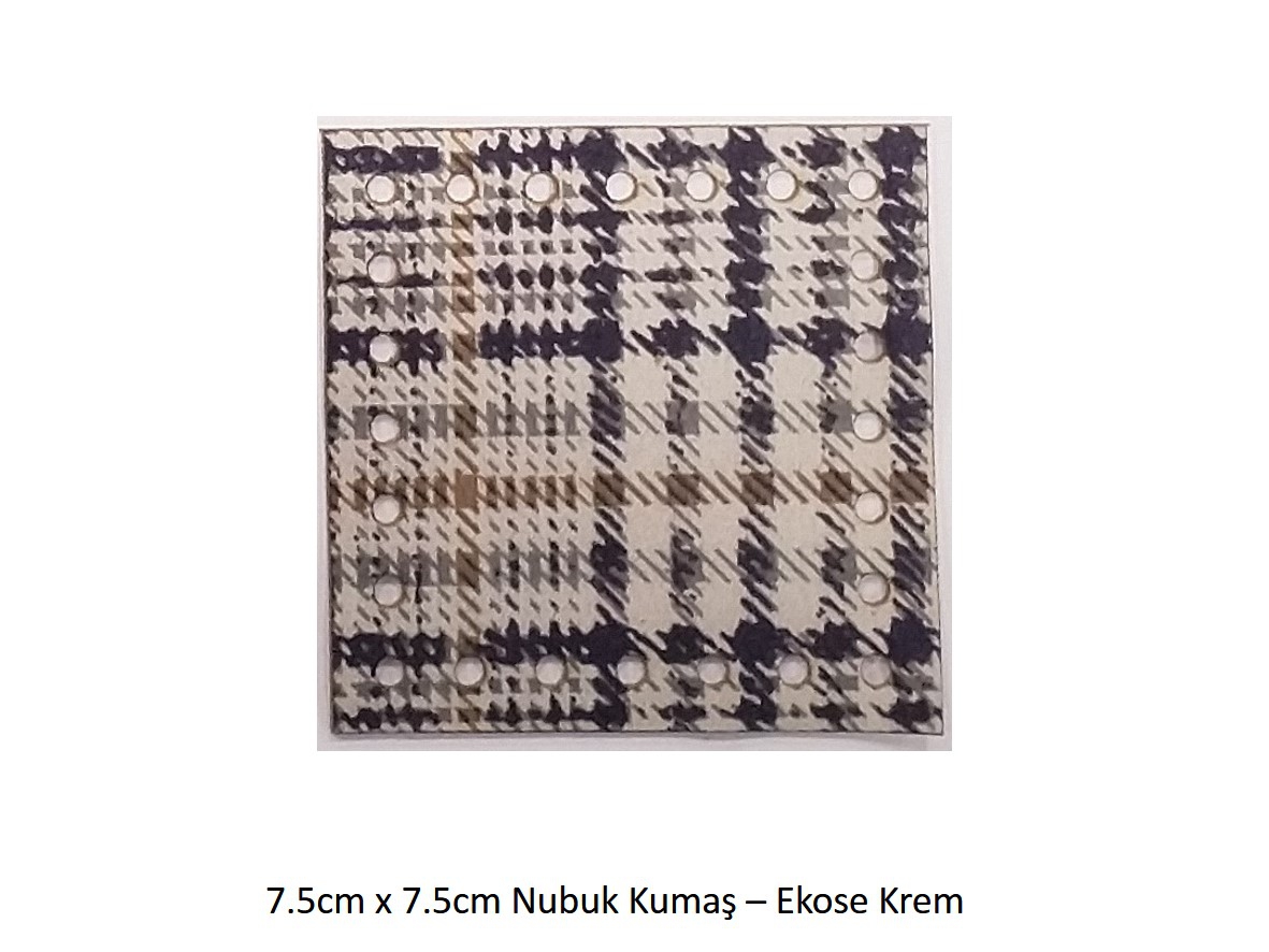 7.5x7.5 Nubuk Kumaş 902-Ekose Krem